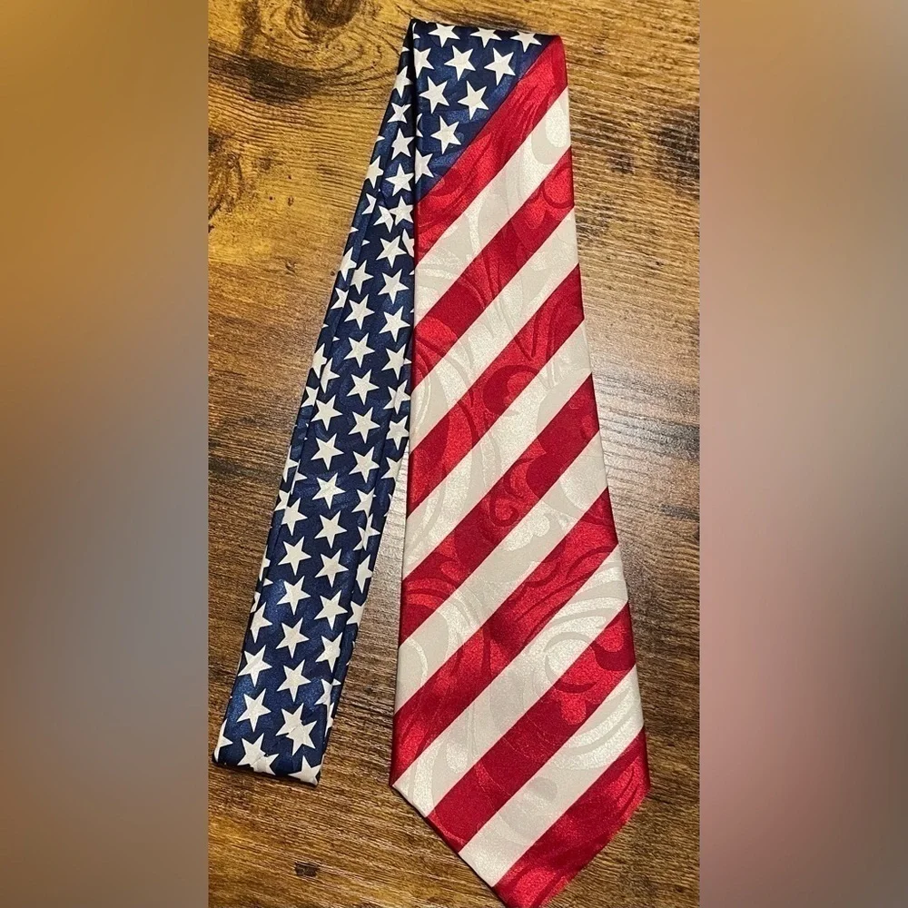 🌟HP🌟 AMERICAN FLAG HAND MADE Tie Steven Harris Necktie Patriotic United USA